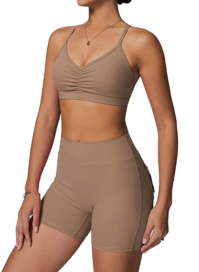 كون.يوغا حمالة صدر رياضية نسائية بياقة على شكل حرف - Image 1