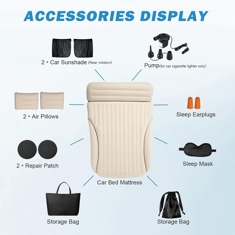 Ciremiv Car Bed with Complete Sleeping Accessories - Leakproof Inflatable Mattress for SUV and Minivan - Image 2