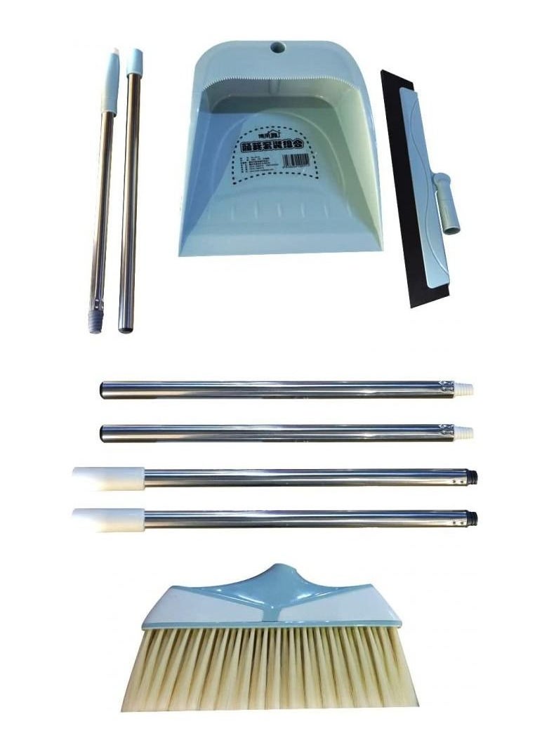 Alissa - Long Handle Dust Pan with Broom Wiper Combination Cleaning Tools for Household 3 in 1 Long Handle Dustpan Brush Wiper Set - Image 1