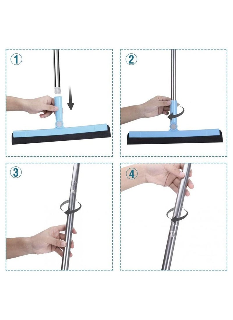 Alissa - Long Handle Dust Pan with Broom Wiper Combination Cleaning Tools for Household 3 in 1 Long Handle Dustpan Brush Wiper Set - Image 1
