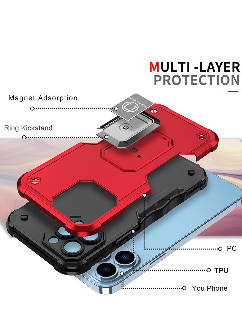 GULFLINK Hard Plastic Back Cover Phone Protect Case With Magnetic Ring for Apple iPhone 14 Pro Max White - Image 4