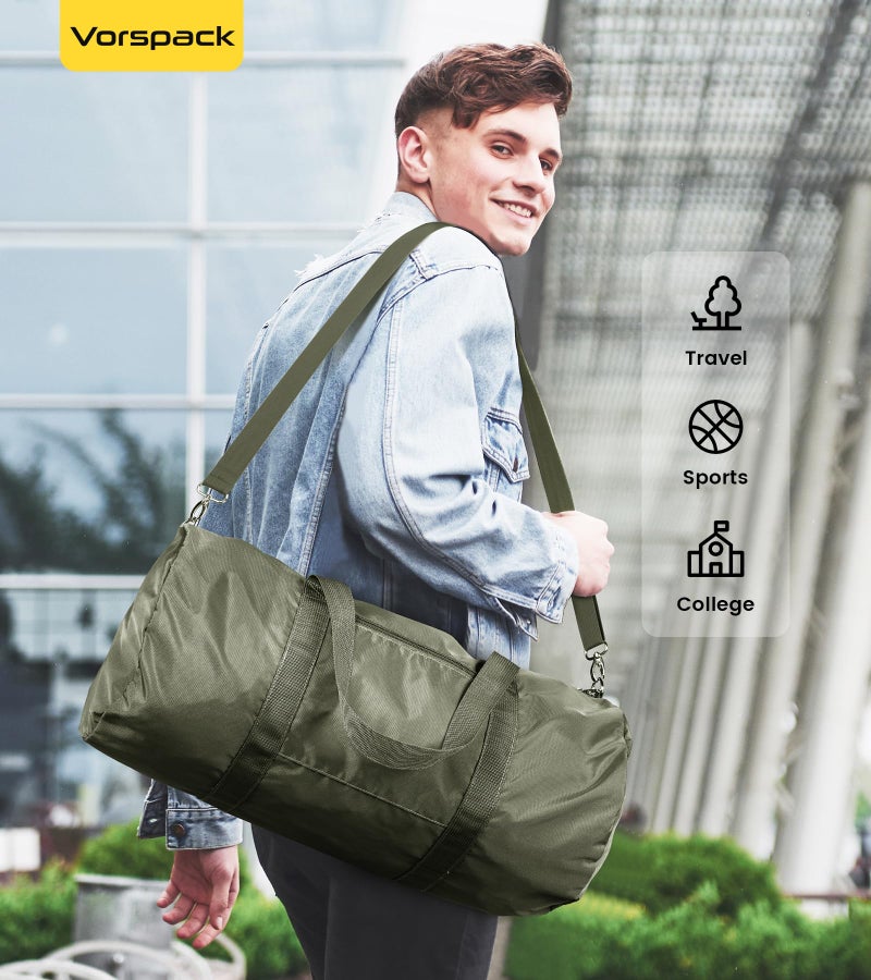 Vorspack Small Duffel Bag 20 Inches Foldable Gym Bag for Men Women Duffle Bag Lightweight with Inner Pocket for Travel Sports - Green - Image 5