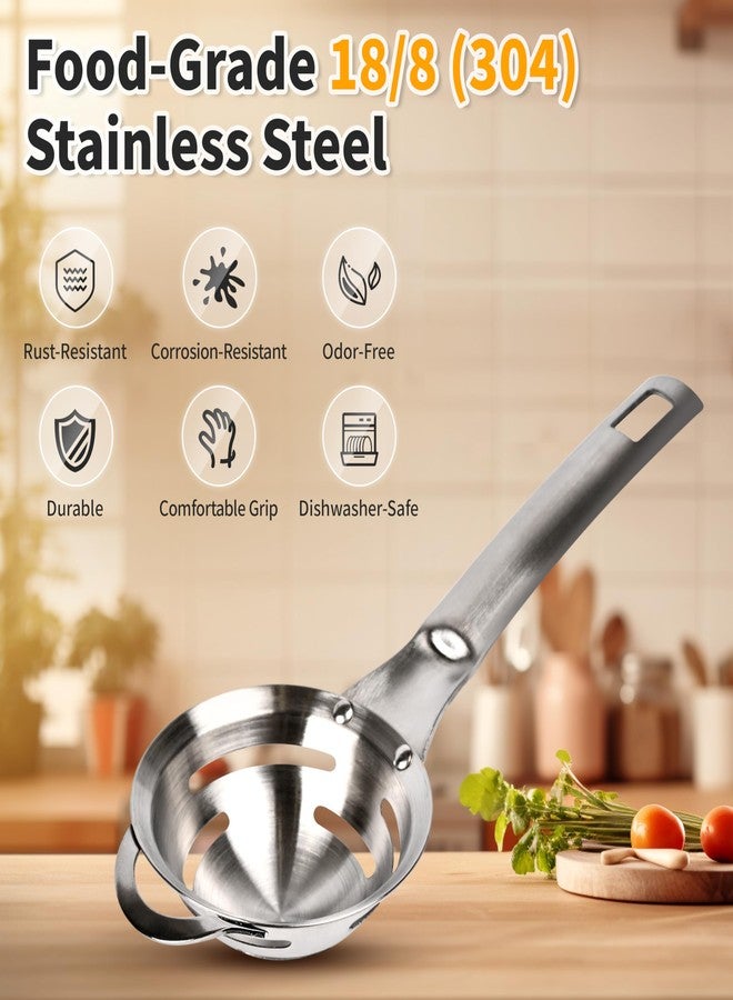 BooMetCheer Stainless Steel Egg Yolk White Separator for Raw Eggs,6-Hole Design, Quick Egg Yolk & White Separation, Kitchen Tool for Cooking & Baking - Image 4