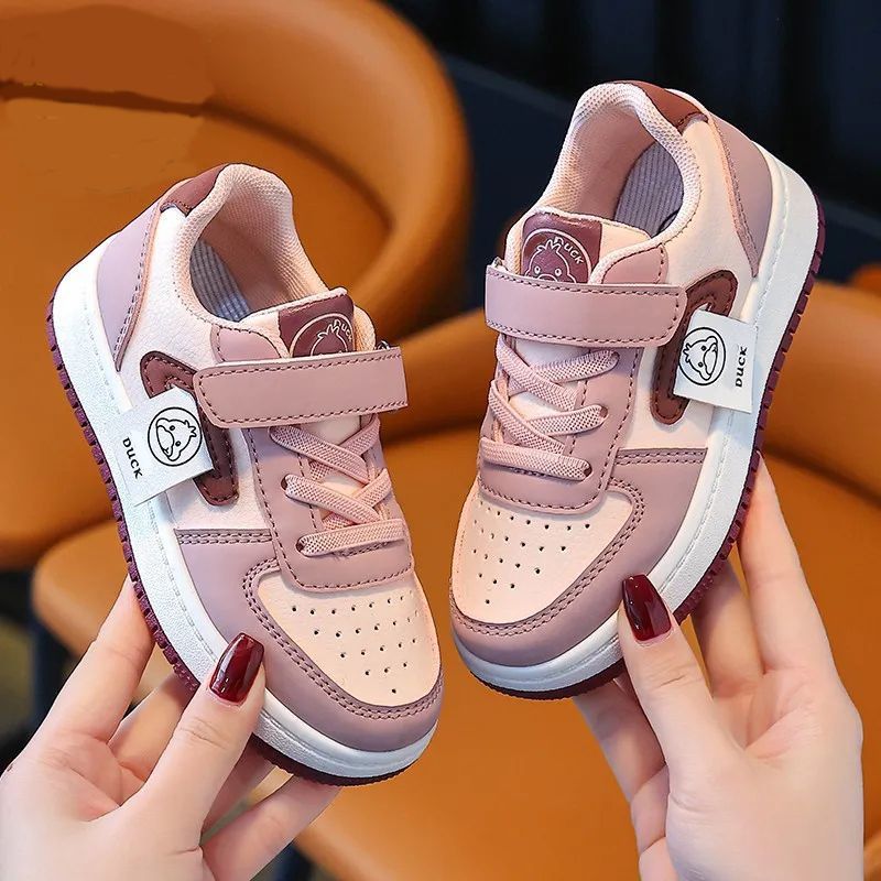 Girls' Shoes Leather Panel Shoes Low-Top All-Match Casual Sports Shoes Girls' Student Shoes - Image 2