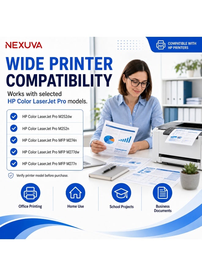 NEXUVA 045 Compatible Toner Cartridge Set for Canon Color imageCLASS LBP612Cdw, MF632Cdw and MF634Cdw – CRG-045 Black, Cyan, Magenta and Yellow – 4-Pack - Image 2