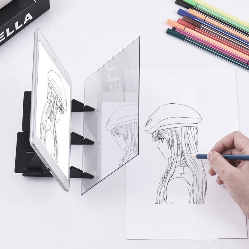 Drawing Board: Transparent PC Lens Sheet, No Overlap Shadow & Clear Imaging - Optical Imaging Principle, Adjustable Brightness Support for Mobile Phones & Tablets for Beginners, Anime Enthusiasts, Hom - Image 4