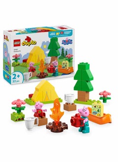 LEGO DUPLO Peppa Pig Camping Trip with Daddy - Montessori Toys for 2+ Year Old Girls & Boys - incl. a Tent, Canoe, Campfire and 2 Figures - Motor Skills & Colour Matching - 10452 (32 pieces)  - Image 1