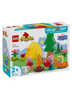 LEGO DUPLO Peppa Pig Camping Trip with Daddy - Montessori Toys for 2+ Year Old Girls & Boys - incl. a Tent, Canoe, Campfire and 2 Figures - Motor Skills & Colour Matching - 10452 (32 pieces)  - Image 2