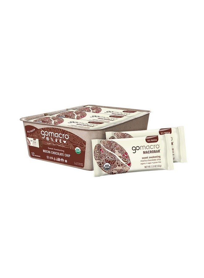 GoMacro MacroBar Organic Vegan Protein Bars - Mocha Chocolate Chip (2.3 Ounce Bars, 12 Count) - Image 1