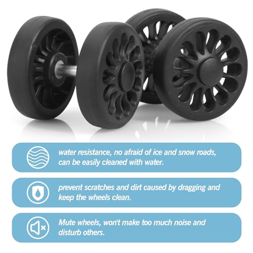 Volein 8 Pcs Replacement Luggage Rubber Wheels 2 inch, 50mm Suitcase Spinner Wheel Repair Repair Set, Wear-Resistant Trolley Casters (VA6, 50 mm) - Image 4