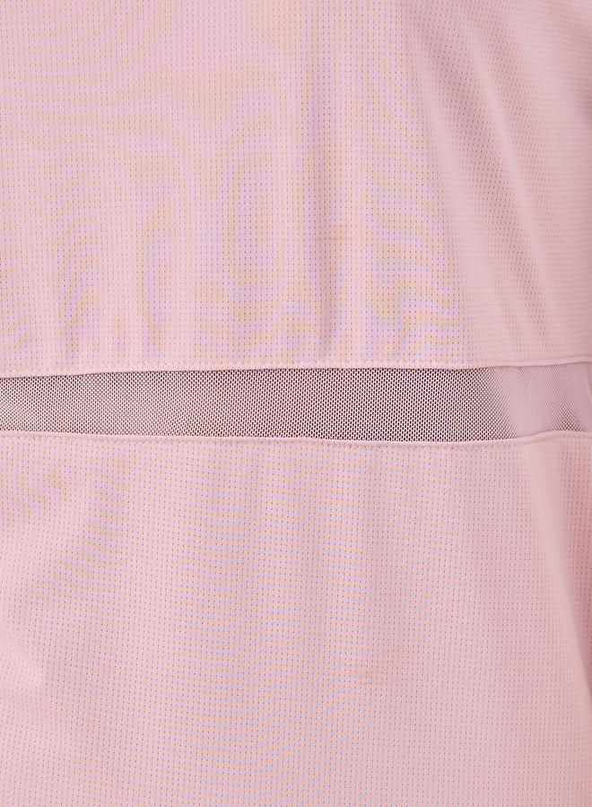 ستايلي بلوزة قصيرة بأكمام قصيرة وخصر مزخرف بشبكة خلفية - Image 4