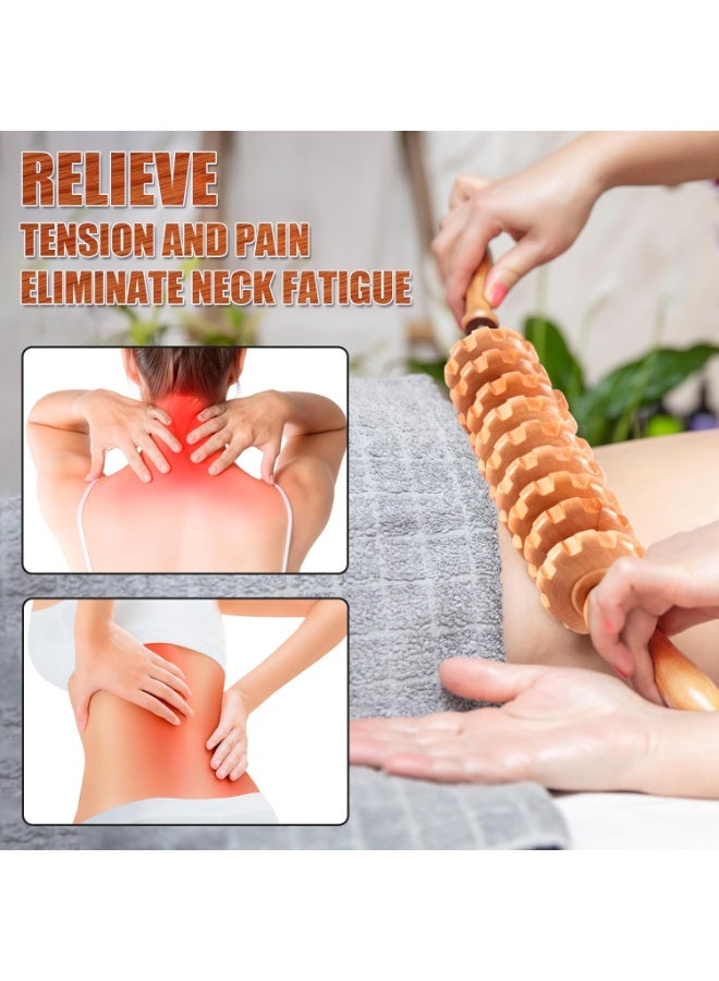 Wood Therapy Roller Massage Tools, Lymphatic Drainage Massager, Wooden Massage & Muscle Roller Stick, Handheld Cellulite Trigger Point Manual Muscle Release Roller Massager - Image 5
