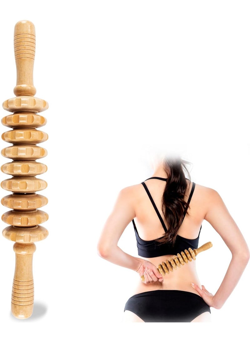 Wood Therapy Roller Massage Tools, Lymphatic Drainage Massager, Wooden Massage & Muscle Roller Stick, Handheld Cellulite Trigger Point Manual Muscle Release Roller Massager - Image 1