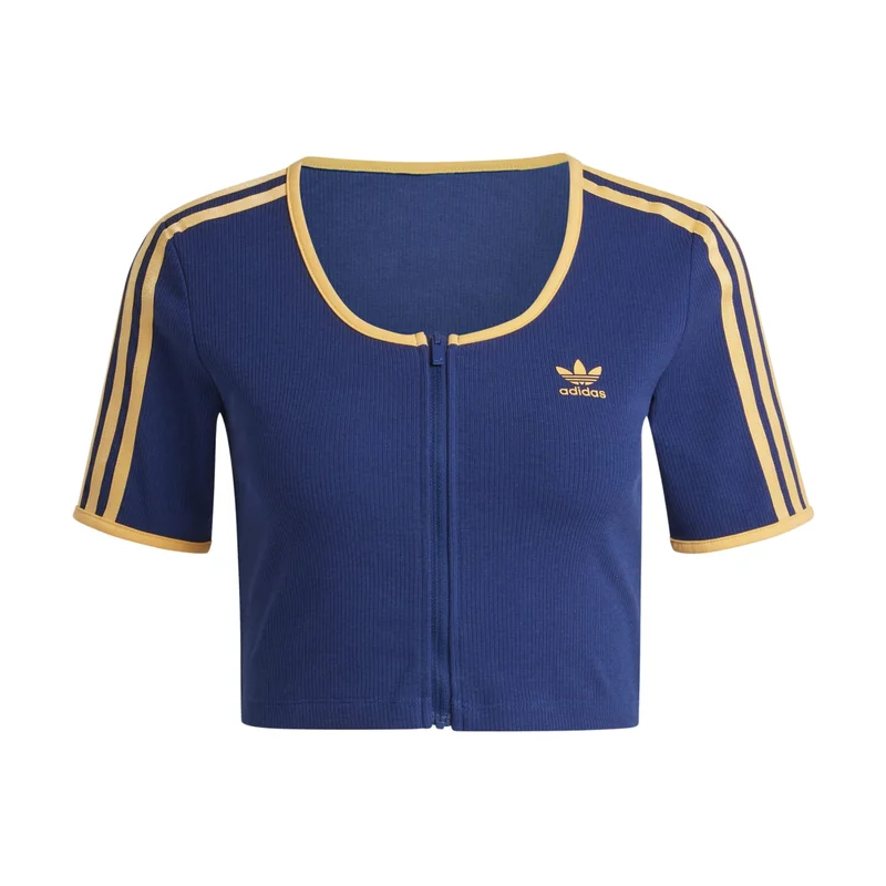 adidas Originals RIB SS FZ TOP Blue Originals Women TOPS