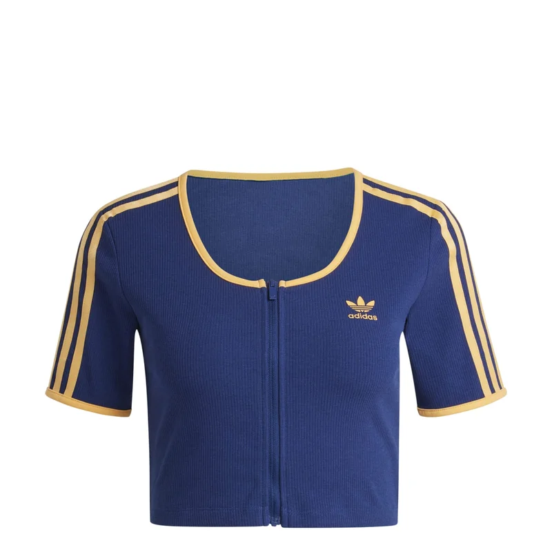 adidas Originals RIB SS FZ TOP Blue Originals Women TOPS