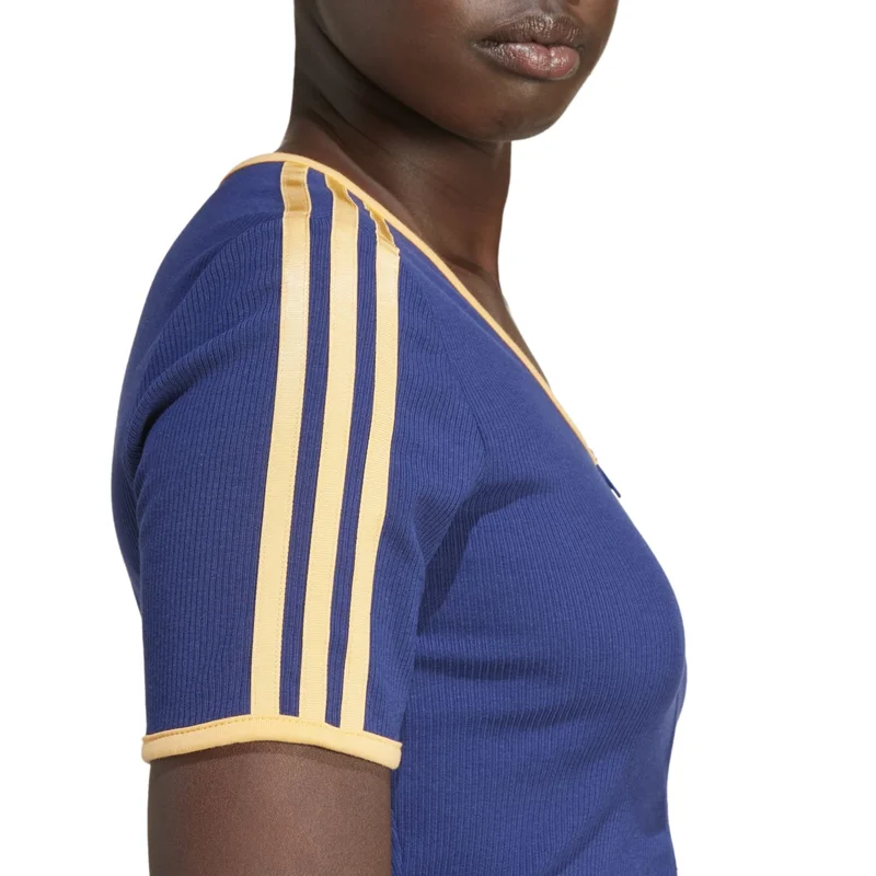 adidas Originals RIB SS FZ TOP Blue Originals Women TOPS
