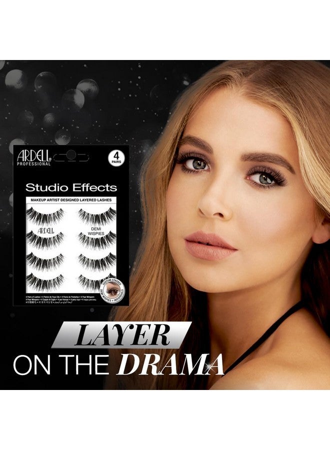 ARDELL Studio Effects Demi Wispies For Women (4 Pk), Long & Black Fibers False Eyelash, Bold & Full Volume, Flared & Winged Styled - Image 3