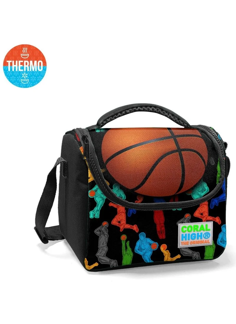 كورال هاي Kids Black Basketball Thermo Lunch Box 11809