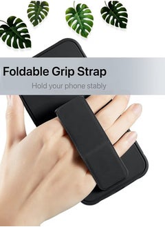 TIGER iPhone 16e 5G 2025 Premium Hand Grip Foldable Magnetic Kickstand Case – Black, Secure Finger Grip, Adjustable Wrist Strap, Full Protection, Easy Access to All Ports  - Image 2