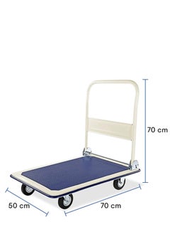 Kana Heavy-Duty Folding Platform Hand Truck -150 kg Capacity, Folding Platform Trolley with Non-Slip Deck and Silent Swivel Wheels, Blue – Platform Truck for Warehouse, Office, and Home Use  - Image 4