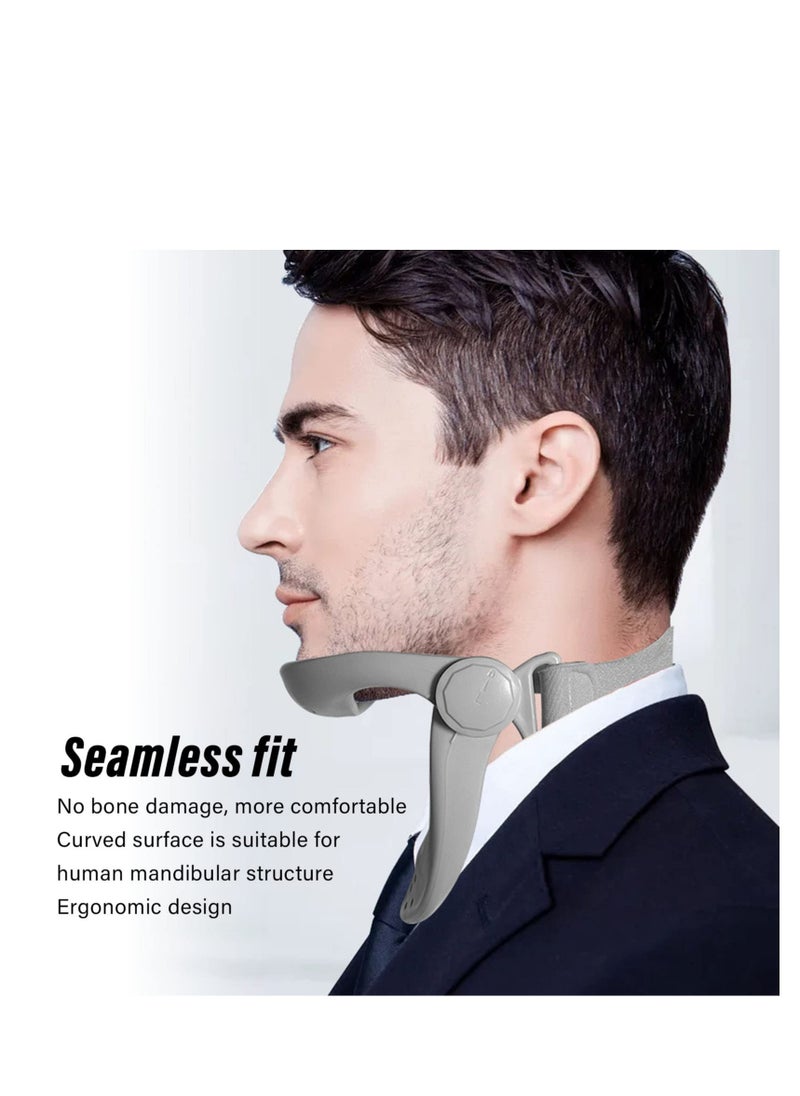 SYOSI Neck Support Posture Corrector - 360 Degree Adjustable Cervical Traction Device for Pain Relief - Effective Neck Brace for Correcting Posture and Alleviating Pressure - Grey Color  - Image 3