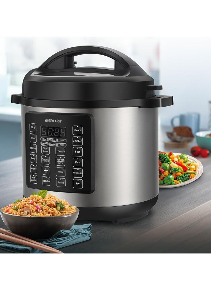 GreenLion Green Lion Electric Pressure Cooker Digital Display 14 Cooking Modes with Auto Warm & 24Hr Preset Function (6L)  - Image 4