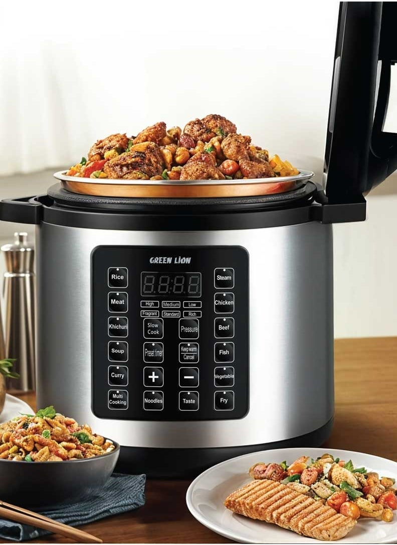 GreenLion Green Lion Electric Pressure Cooker Digital Display 14 Cooking Modes with Auto Warm & 24Hr Preset Function (6L)  - Image 5