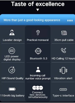 Fineblue Fineblue F580 Clip-on Lotus Wireless Headset Bluetooth 5.3 Headphones with Mic Power Display Earbud Noise Cancelling Auriculares  - Image 4