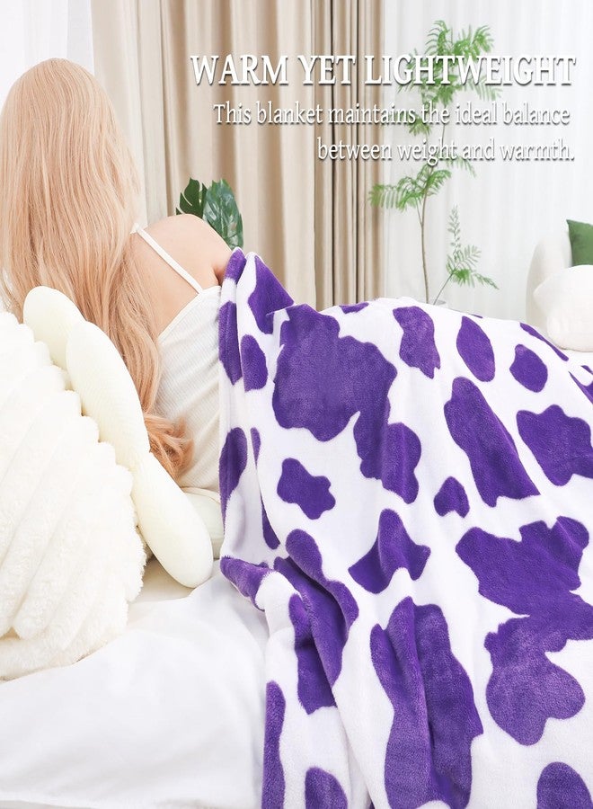 SEEGU Purple Throw Blankets for Women, Lightweight Soft Warm Fuzzy Lavender Fleece Throws for Bed Couch Room Decor, Cozy Purple Gifts for Girls Women 50x60 inches - Image 5