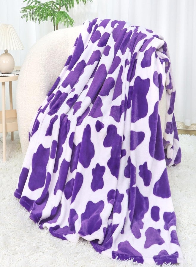 SEEGU Purple Throw Blankets for Women, Lightweight Soft Warm Fuzzy Lavender Fleece Throws for Bed Couch Room Decor, Cozy Purple Gifts for Girls Women 50x60 inches - Image 1