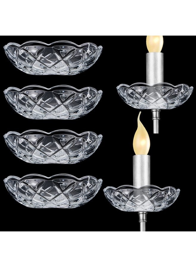 Bonuci 6 Pcs Chandelier Bobeche 4 Side Holes 4 Inch Chandelier Clear Bobeche Lamp Elegant Chandelier Parts Cups for Hanging Chandelier Wedding Birthday Party Decor(Crystal, Classic Style) - Image 1