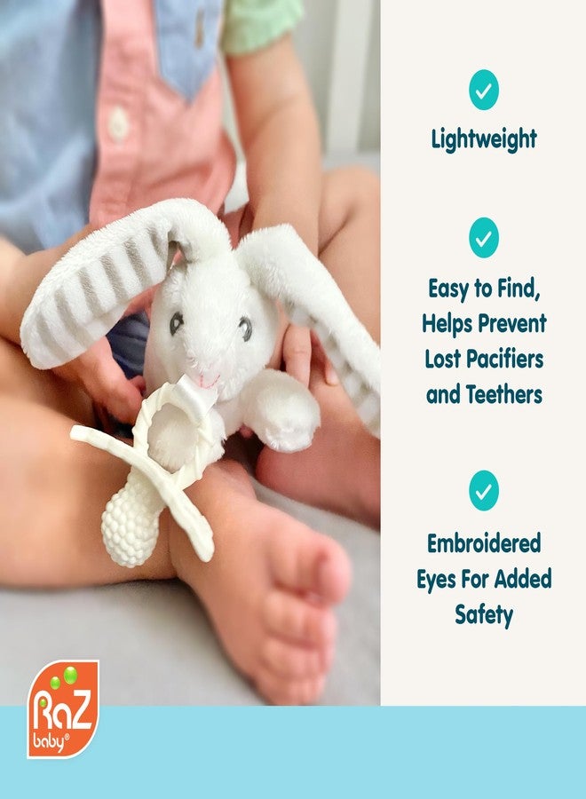 RaZbaby Sloth RaZbuddy w/RaZberry Teething Relief Pacifier - Soothes Sore Gums w/Nature-Inspired Texture, 100% BPA-Free Silicone Teether, Detachable Stuffed Animal - 3 Months+ Teether, Tan - Image 2