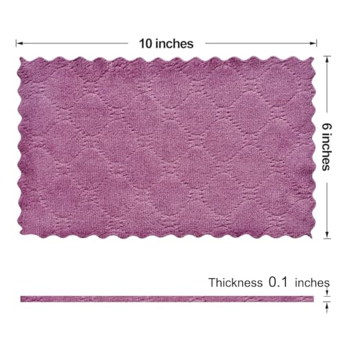 OstWony 12PCS Kitchen Towels Dish Towels, Multipurpose Reusable Dish Cloths, Double-Sided Microfiber Cleaning Rags for Furniture, Car, Tea, Bowl, 10x 6 inch - Image 2