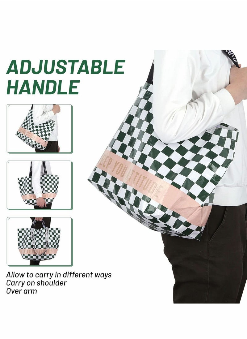 SYOSI - 3 Pack Reusable Shopping Bags, Waterproof Grocery Bags Collapsible Tote Bags for Picnics, Laundry, House Storage, Extra Large & Durable Foldable Shopping Bags (11.4 x 8.3 x 12.2 inches) - Image 1