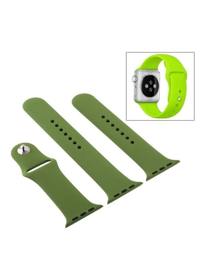 NIBEMINENT Replacement Watchband for Apple Watch Series 7/6/5/4/3/2/1/SE 42/44/45mm Pinewood Green - Image 4