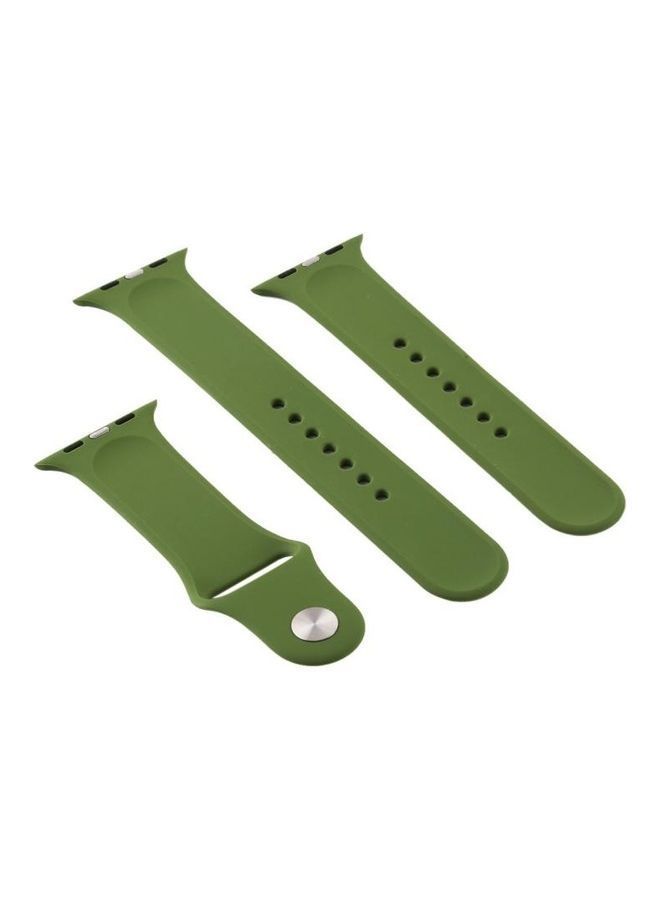 NIBEMINENT Replacement Watchband for Apple Watch Series 7/6/5/4/3/2/1/SE 42/44/45mm Pinewood Green - Image 2