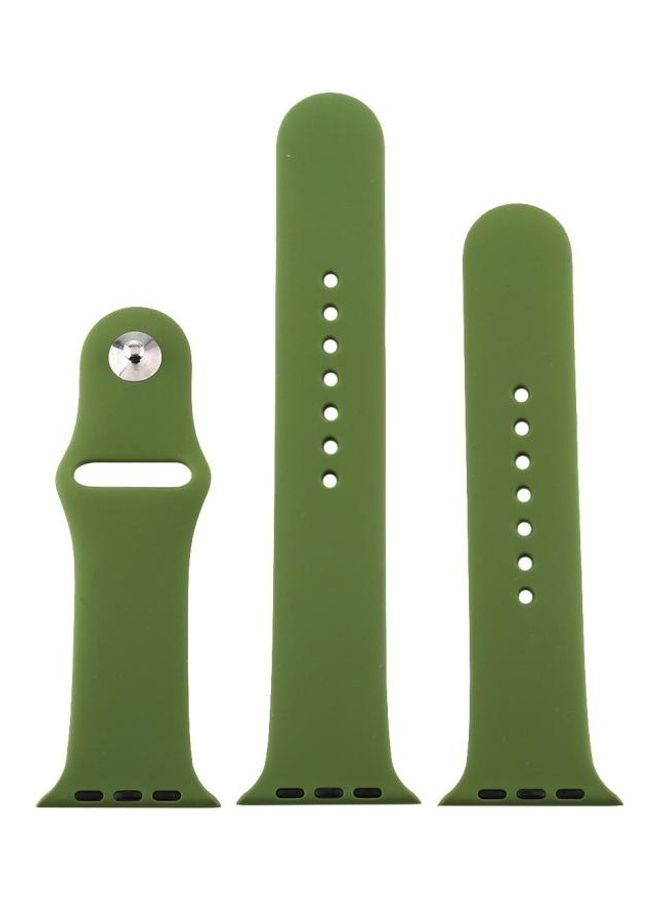 NIBEMINENT Replacement Watchband for Apple Watch Series 7/6/5/4/3/2/1/SE 42/44/45mm Pinewood Green - Image 3