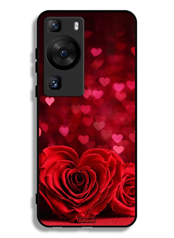Tolwak Huawei P60 Pro Protective Case Cover Heart Flowers Abstract Art - Image 1