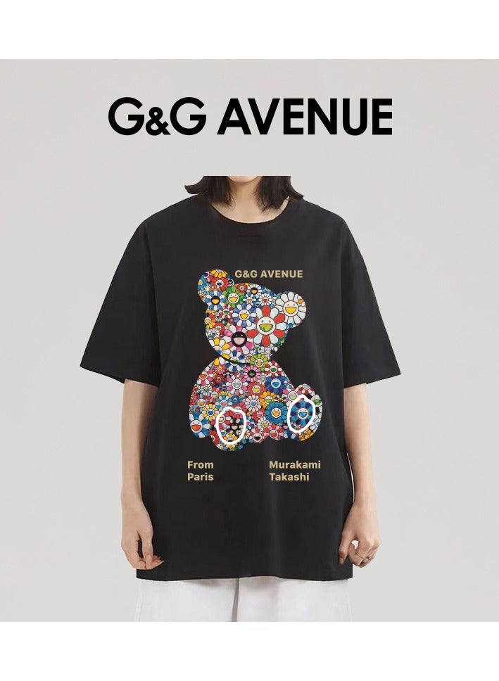 G&G AVENUE Heavy cotton fabric Unisex Exercise T-shirt, Gym Fitness Sports Short sleeved T-shirt, Round Neck Oversized  - Image 5
