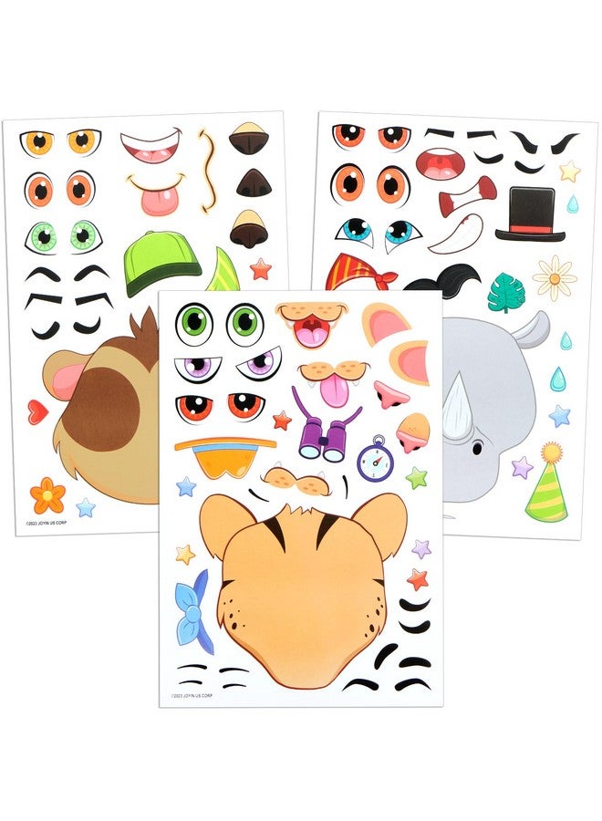 JOYIN 36Pcs 9"X6" Make A Face Stickers For Kids, Make Your Own Safari Animal Stickers, Jungle Party Favors Kids Crafts, Goodie Bags Stuffers For Kids, Classroom Rewards - Image 1
