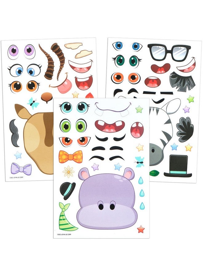 JOYIN 36Pcs 9"X6" Make A Face Stickers For Kids, Make Your Own Safari Animal Stickers, Jungle Party Favors Kids Crafts, Goodie Bags Stuffers For Kids, Classroom Rewards - Image 2