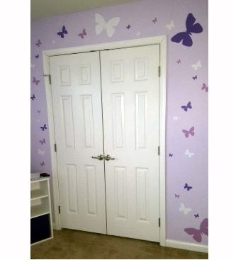 Create-A-Mural Butterfly Wall Decals Teen Girls Wall Stickers Art for Bedroom Kids Room Decor Nursery Decorations Toddler Playroom (Lilic,Lavender,White) - Image 4