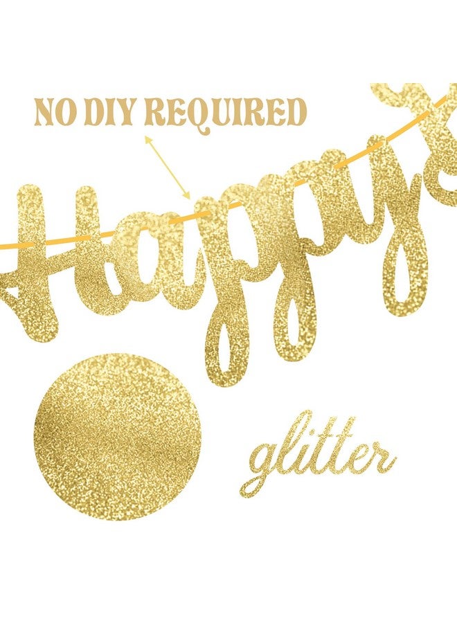 umoni Happy Birthday Banner - Highland Cow Print Party Decorations for Farm, Baby Shower, Gold Glitter - Image 4