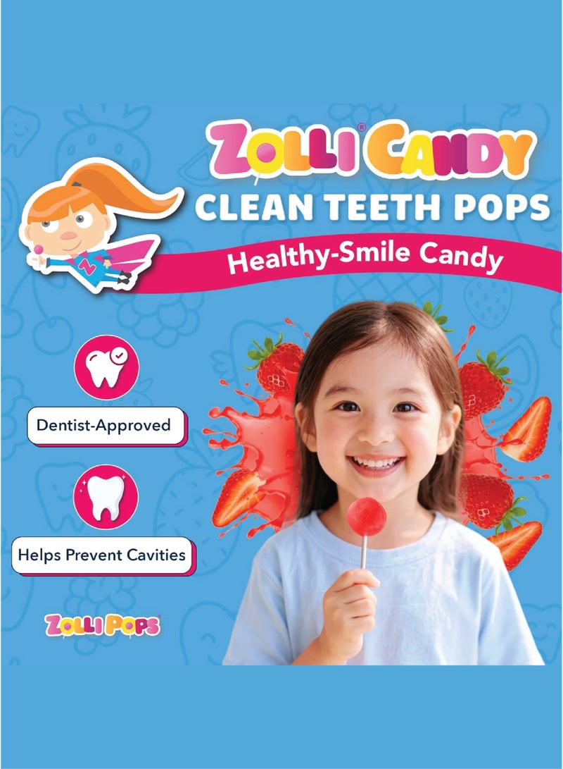 Zollipops Anti-Cavity Lollipops – Strawberry Flavor, Sugar-Free, 3.1oz, Xylitol Candy for Healthy Teeth, Kids & Adults - Image 3