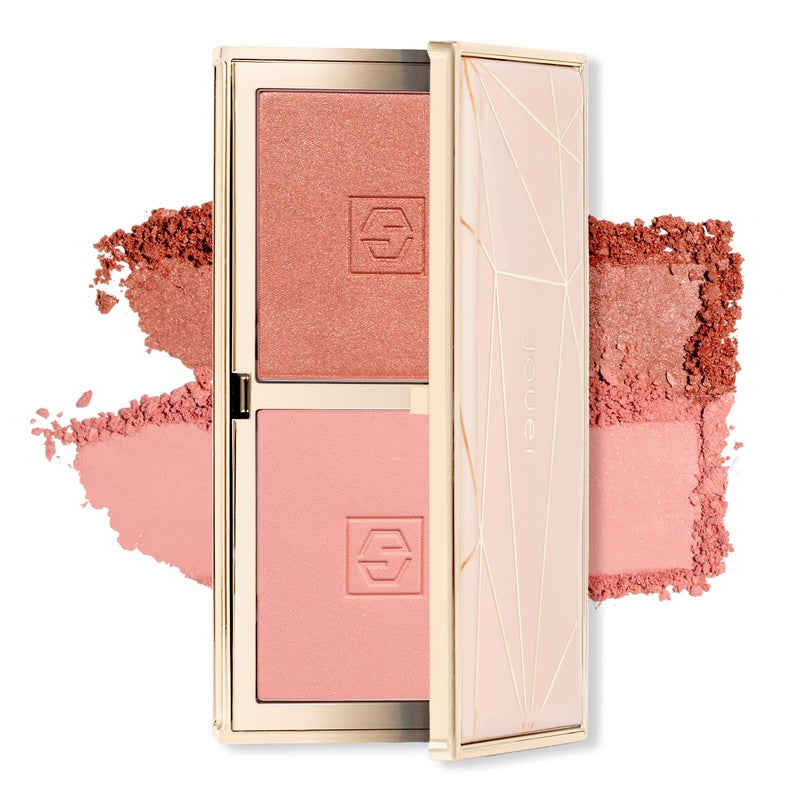 Jouer Blush Bouquet Duo 2 Shade Blush Palette High Pigment Powder Natural Flush Beauty Cosmetics Vitamin E TalcFree Paraben Gluten  Cruelty Free