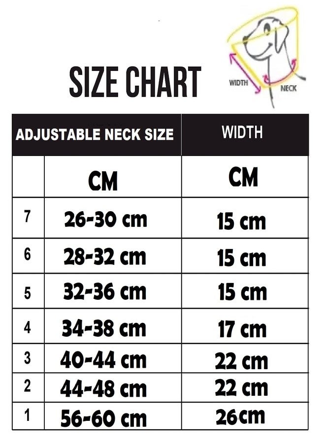 The DDS Store Adjustable Dog Elizabeth Collar Professional Neck Recovery Collar for Surgety Wound Healing Protection Dog Protective Collar Neck Control Collar (1 no Neck Fit Size (56-60 Cm)) - Image 2