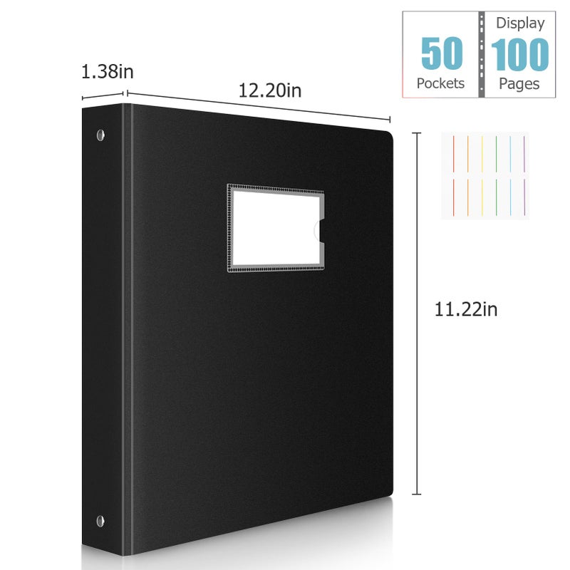 Uquelic 50-Pocket Binder with Plastic Sleeves, High-Capacity Document Organizer and Presentation Book for Artwork, Clear Sheet Protectors, Display 100 Pages (Macaron 50 Pockets) - Image 5