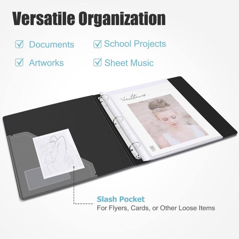 Uquelic 50-Pocket Binder with Plastic Sleeves, High-Capacity Document Organizer and Presentation Book for Artwork, Clear Sheet Protectors, Display 100 Pages (Macaron 50 Pockets) - Image 2