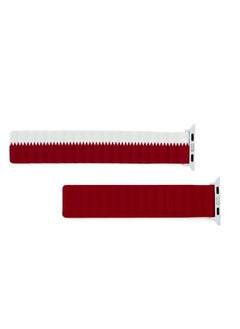 Uniq UNIQ Apple Watch Strap 45MM Reversible Magnetic Silicone Straps Maroon & White  - Image 4
