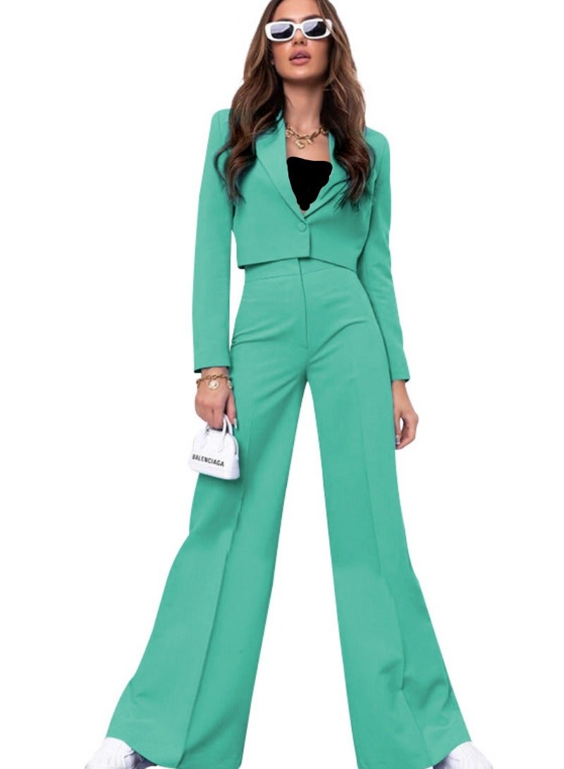 Shougu Solid Color Casual Suit Short Women's Suit - Image 1